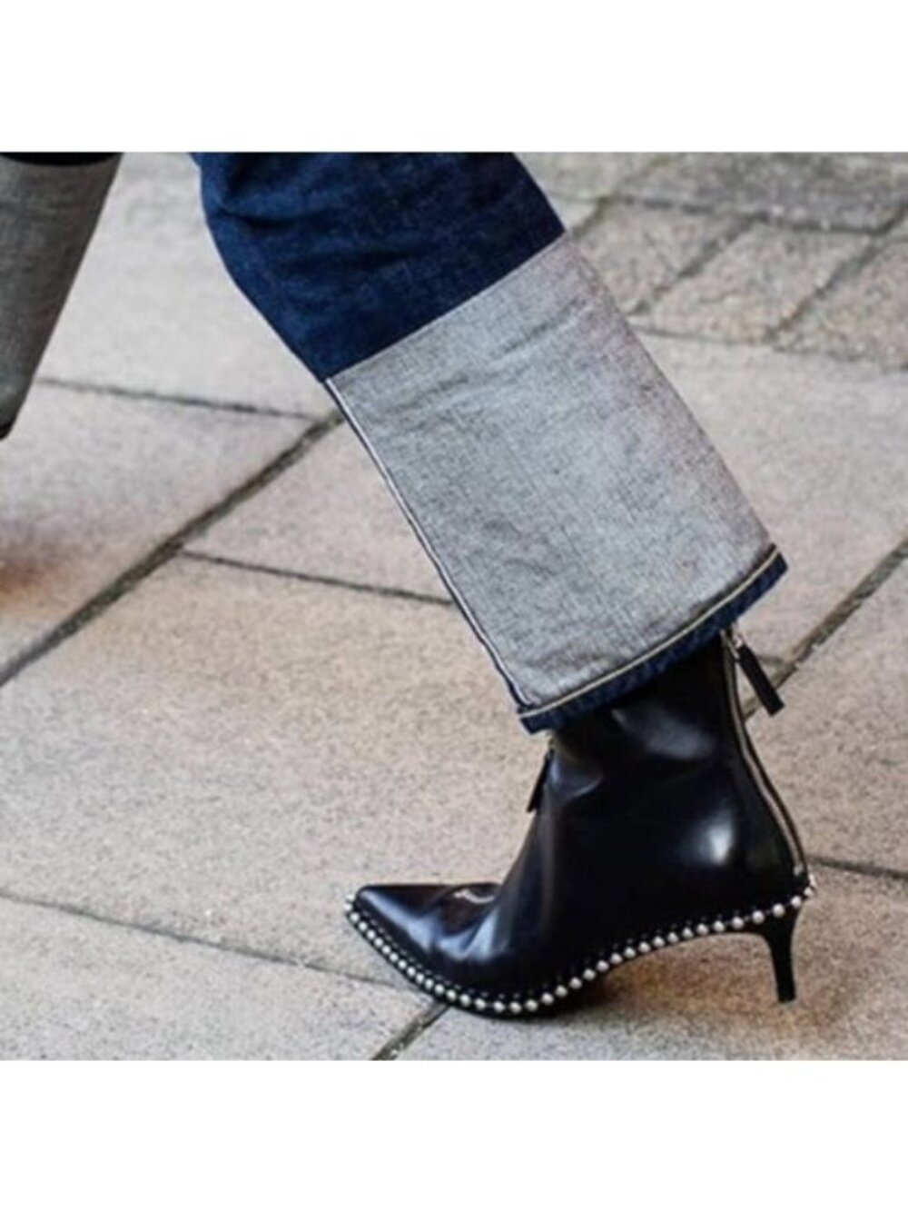 XYD Women Trendy Front Rear Double Zips Ankle Boot Pointed Closed Toe Black Shoe